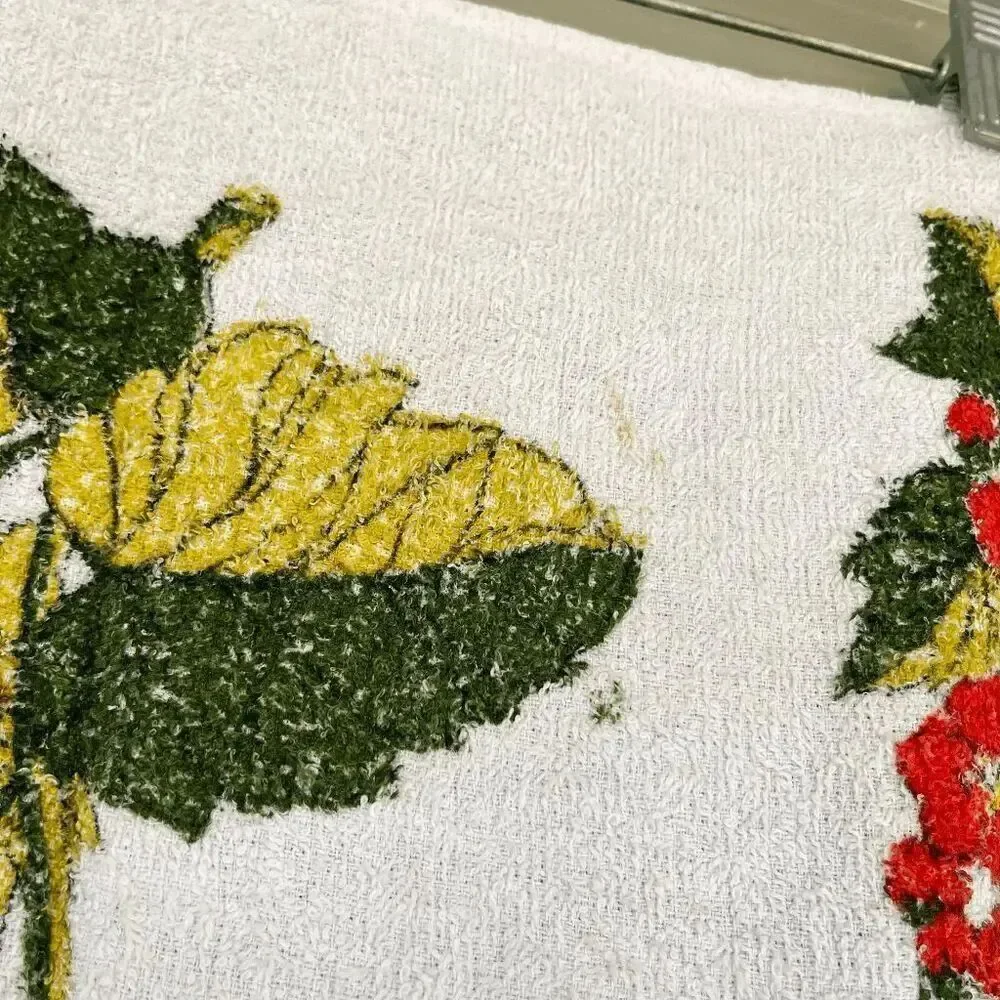 Vintage Geranium Terry Cloth Towels – Set of 2 Orange Floral 36